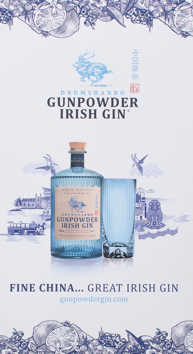 slide 9 of 9, Drumshanbo Irish Gin, Gunpowder, Slow Distilled, Glass, 750 ml