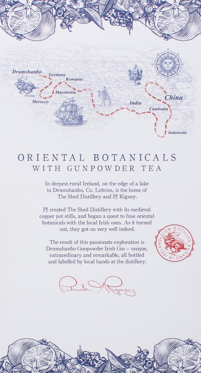 slide 3 of 9, Drumshanbo Irish Gin, Gunpowder, Slow Distilled, Glass, 750 ml