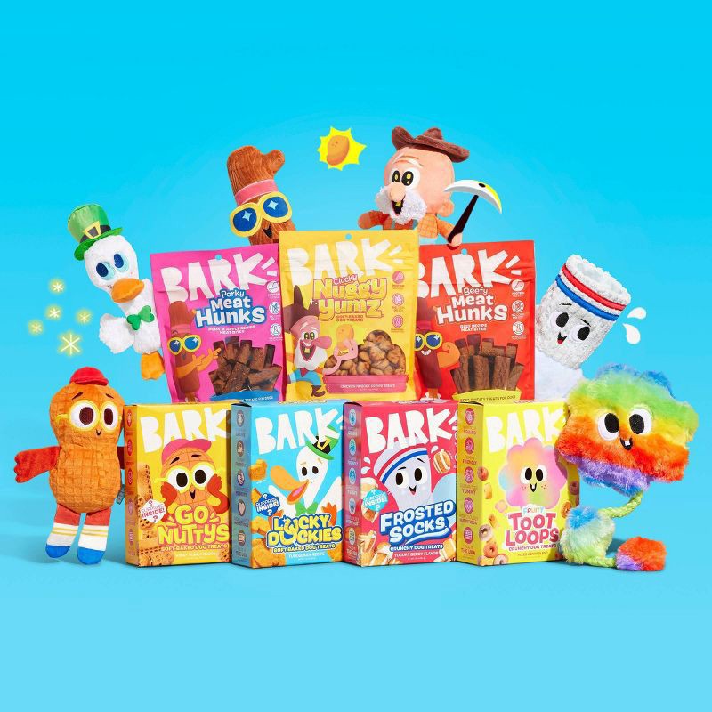slide 4 of 7, BARK Snack Pack Goober B.Nutty Dog Plush Toy, 1 ct