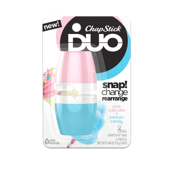 slide 1 of 1, ChapStick DUO Full Lip Balm, 8 Hour Moisture, Assorted Flavors, 1 ct