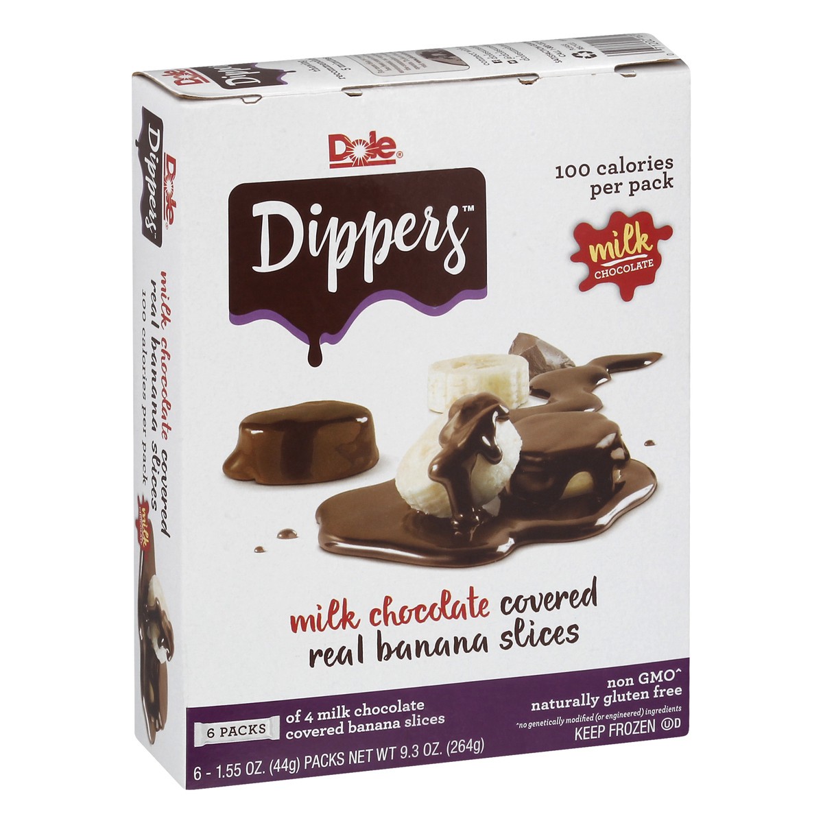 slide 2 of 10, Dole Dippers Milk Chocolate Covered Banana Slices 6-1.55 oz. Packs, 