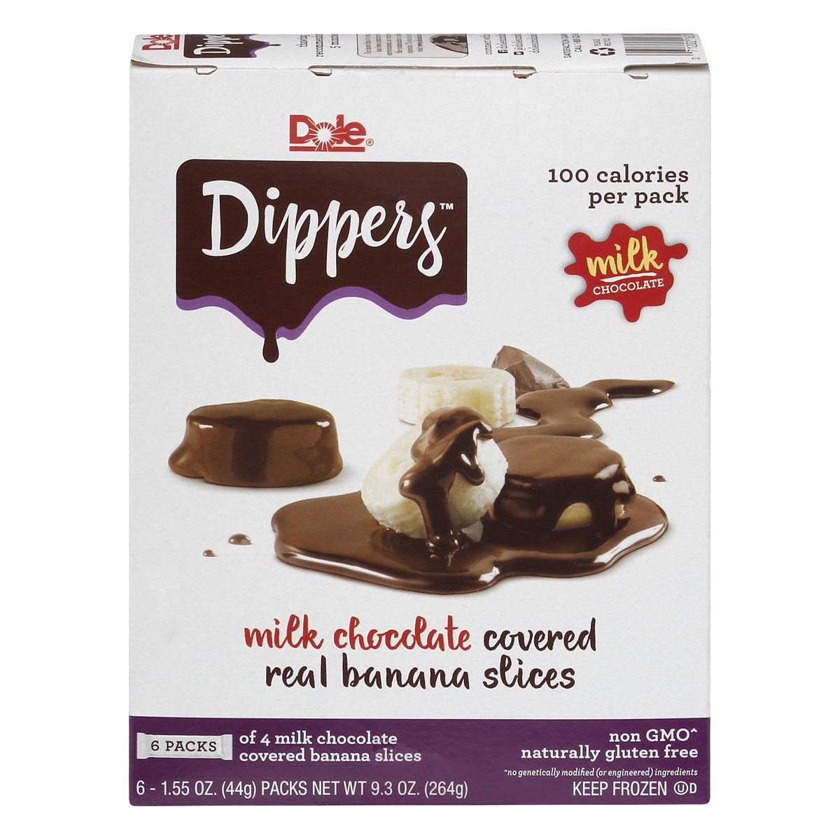 slide 1 of 10, Dole Dippers Milk Chocolate Covered Banana Slices 6-1.55 oz. Packs, 