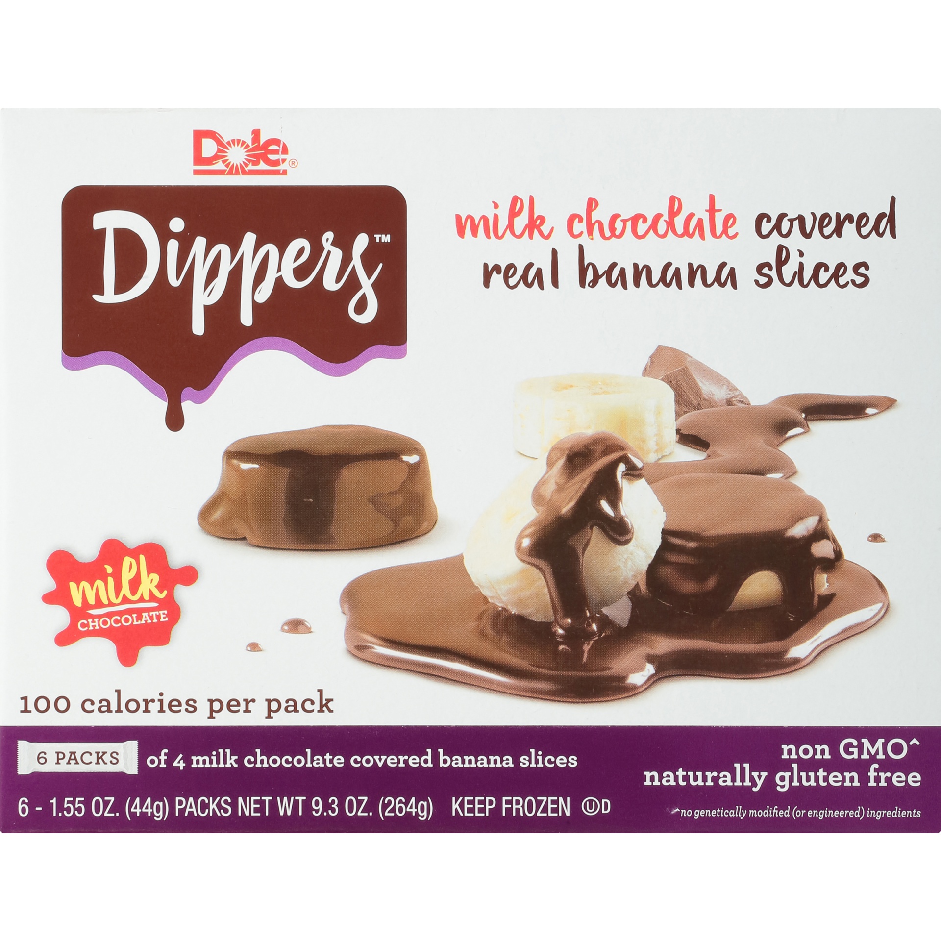 Dole Dippers Milk Chocolate Covered Real Banana Slices 6 ct; 1.55 oz 