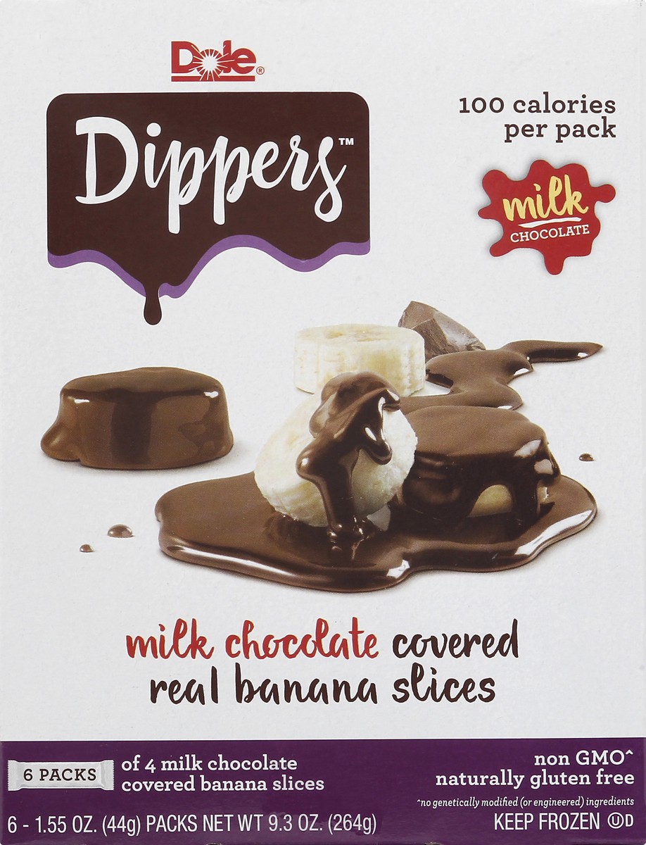 slide 9 of 10, Dole Dippers Milk Chocolate Covered Banana Slices 6-1.55 oz. Packs, 