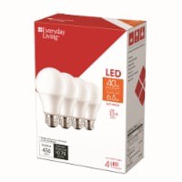 slide 1 of 2, Everyday Living 40W A19 Soft White LED Light Bulbs, 4 ct