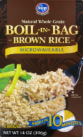 slide 1 of 1, Kroger Natural Whole Grain Boil In Bag Microwaveable Brown Rice, 14 oz