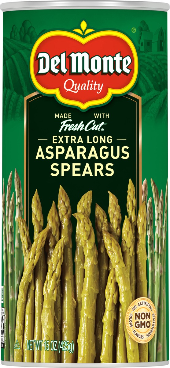 slide 3 of 7, DEL MONTE FRESH CUT HARVEST SELECTS Extra Long Asparagus Spears, Canned Vegetables, 15 oz Can, 15 oz