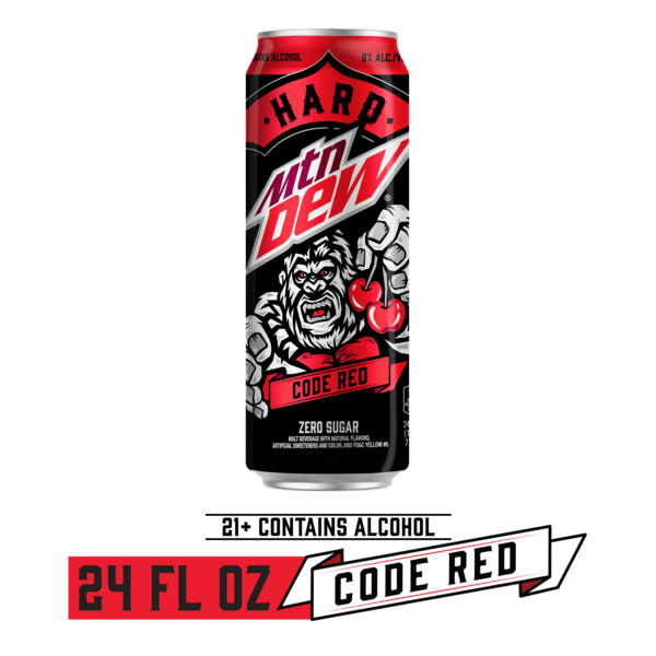 slide 1 of 1, Mtn Dew Code Red Beer, 24 oz