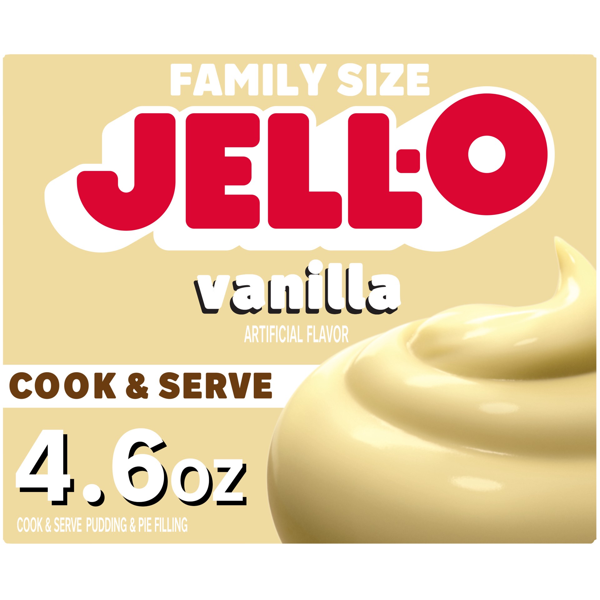 slide 1 of 5, Jell-O Cook & Serve Vanilla Artificially Flavored Pudding & Pie Filling Mix, 4.6 oz Box, 4.6 oz