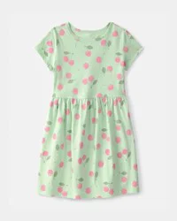 Carters Girls Cherry Short-Sleeve Dress - Green Green 8