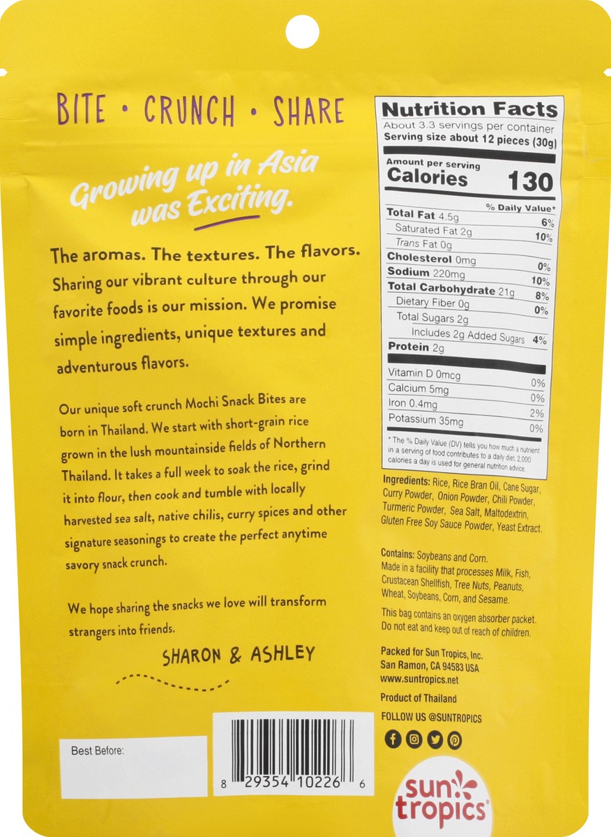 slide 2 of 12, Sun Tropics Golden Curry Mochi Snack Bites 3.5 oz, 3.5 oz