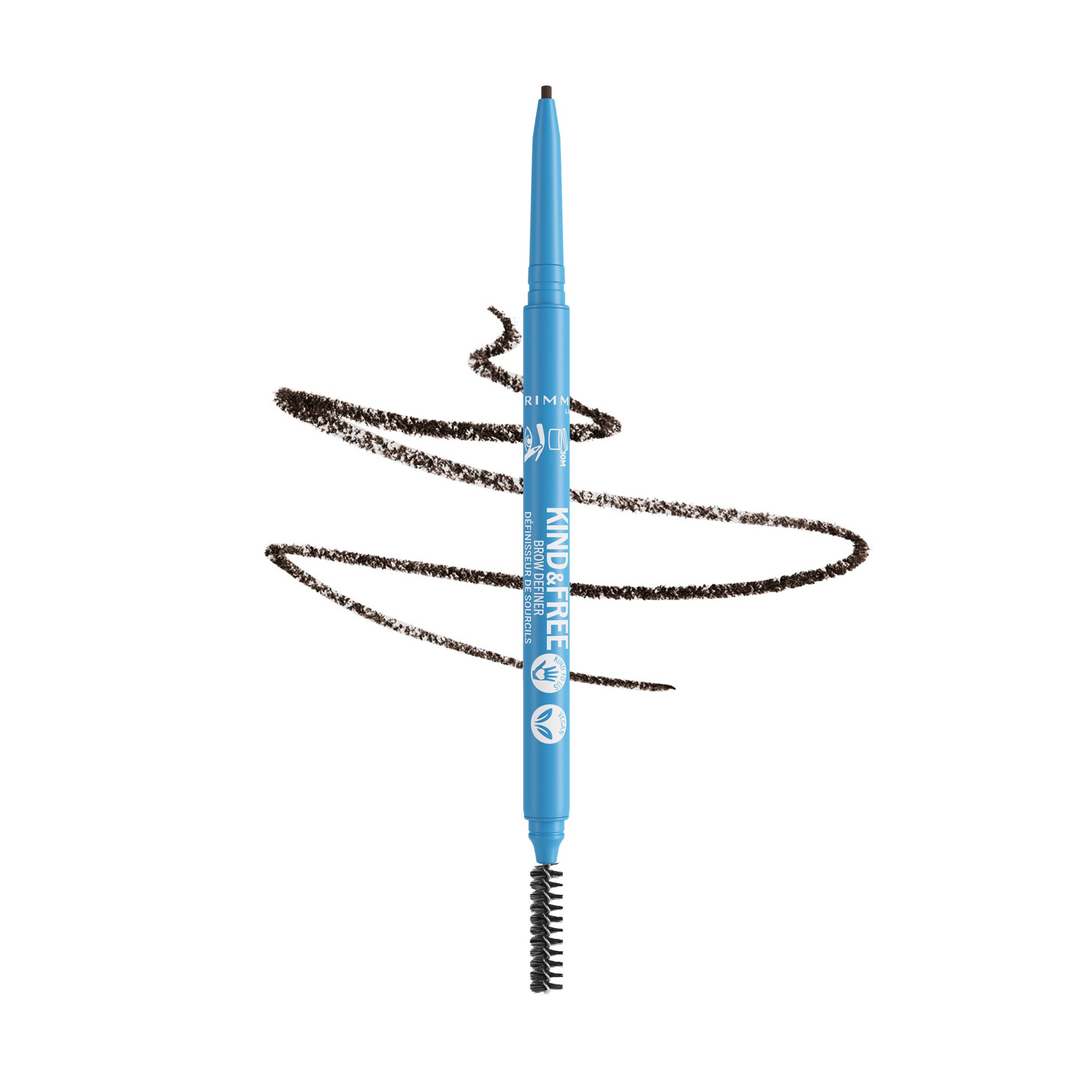 slide 1 of 1, COTY RIMMEL LONDON Rimmel Kind & Free Brow Definer, 100% Vegan, Oil-Free, Cruelty-Free, Fragrance-Free, 006 Espresso, 0.09 g