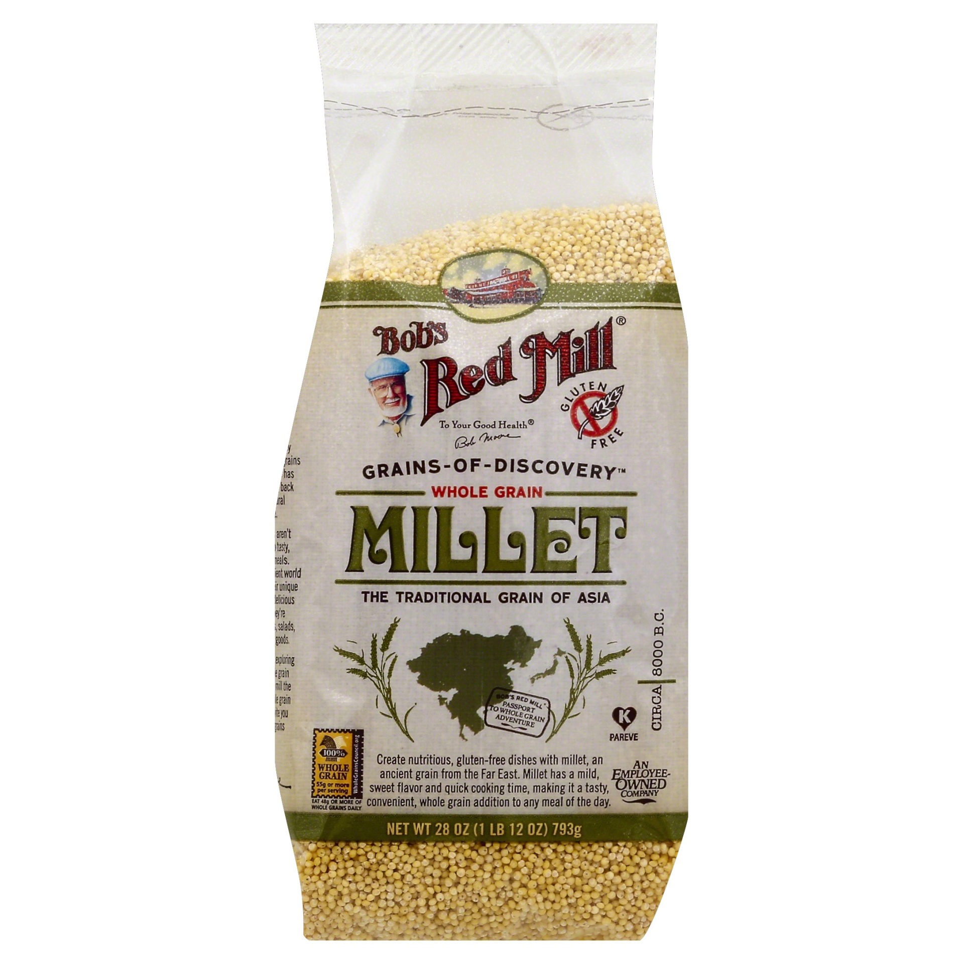 slide 1 of 1, Bob's Red Mill Whole Grain Hulled Gluten Free Millet, 28 oz