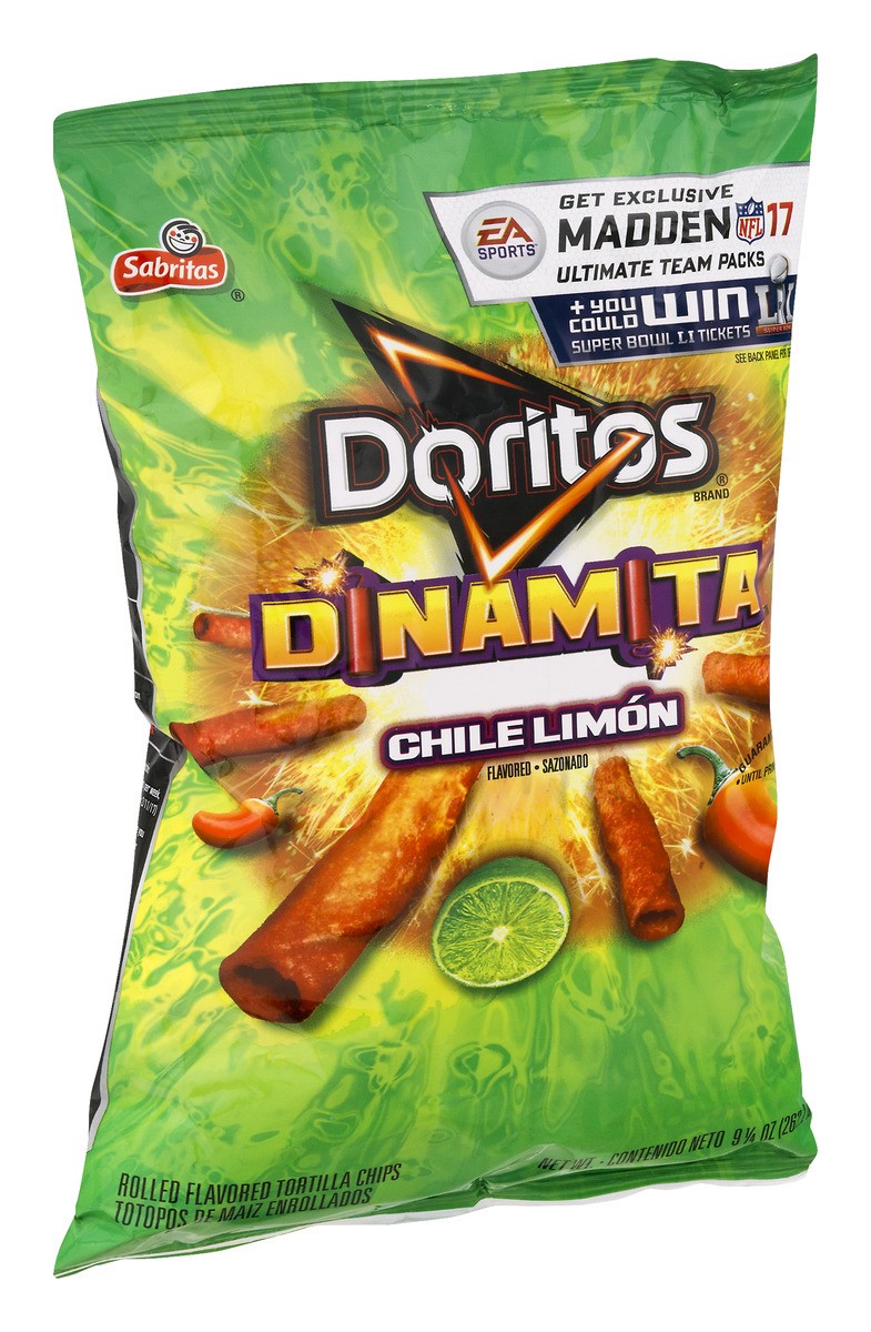 slide 8 of 10, Doritos Dinamita Rolled Flavored Tortilla Chips Chile Limon Flavored 9 1/4 Oz, 9.25 oz