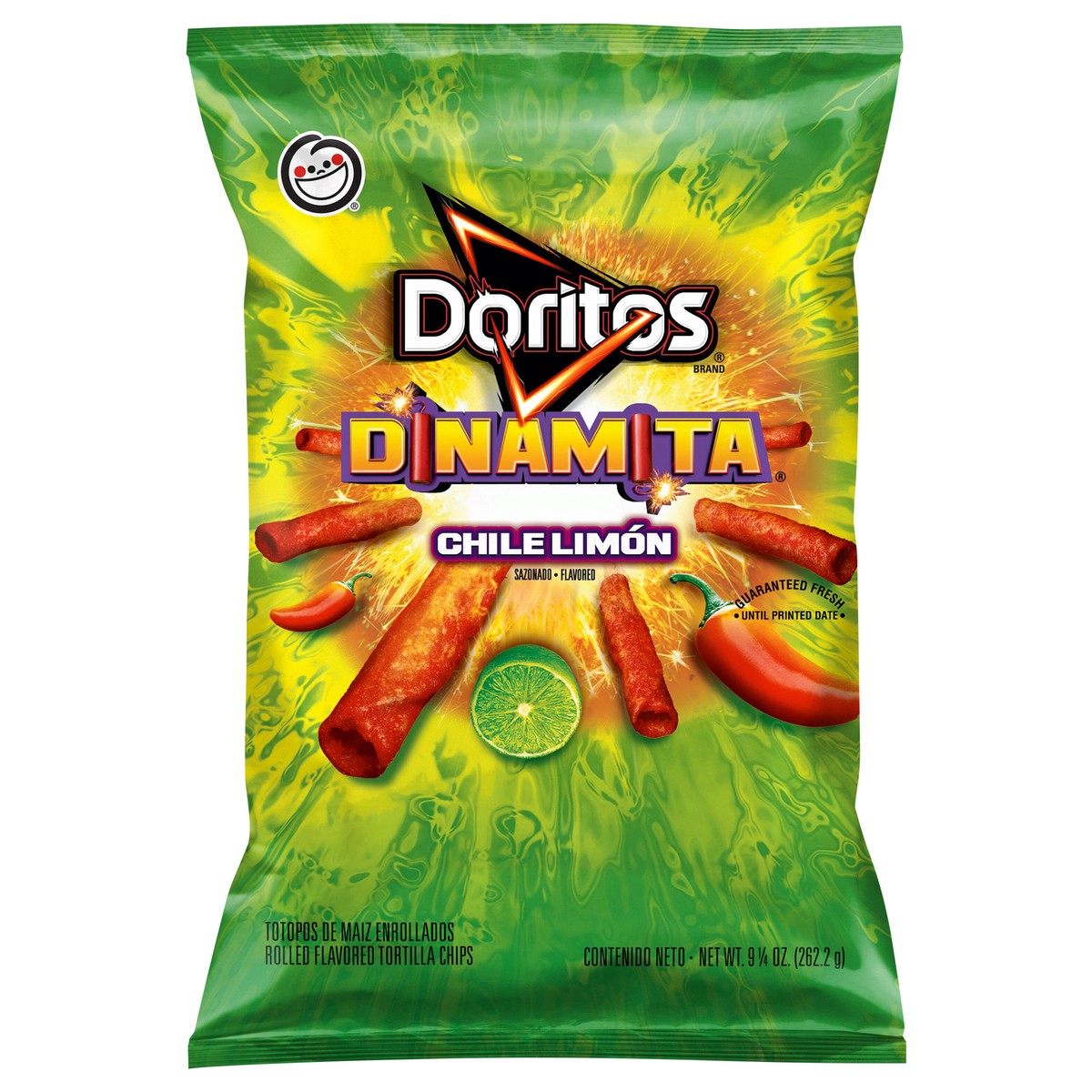 slide 1 of 10, Doritos Dinamita Rolled Flavored Tortilla Chips Chile Limon Flavored 9 1/4 Oz, 9.25 oz