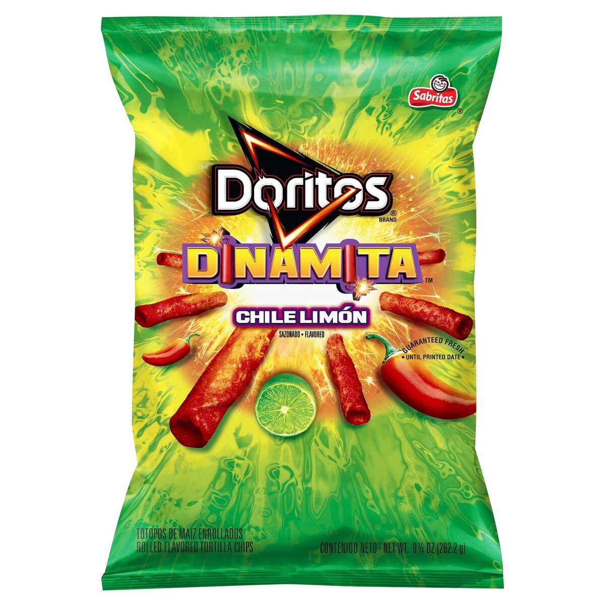 slide 5 of 10, Doritos Dinamita Rolled Flavored Tortilla Chips Chile Limon Flavored 9 1/4 Oz, 9.25 oz