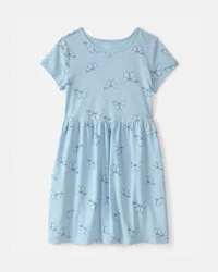 Carter's Girls Butterfly Short-Sleeve Dress - Blue, Size 14