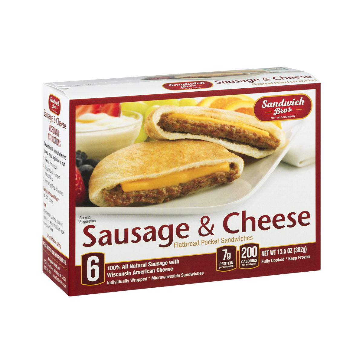 slide 1 of 1, Sandwich Bros. Sausage Cheese Flatbread Pocket Sandwiches, 6 ct; 13.5 oz