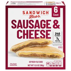 Sandwich Bros. Sandwich Bros Sausage and Cheese, Frozen Breakfast Sandwich, 6 Count, 15 oz