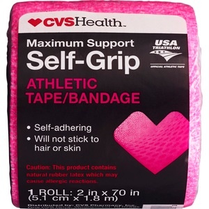 slide 1 of 1, CVS Health Maximum Support Self Grip Athletic Bandage, 2in. X 70in., Pink, 1 ct