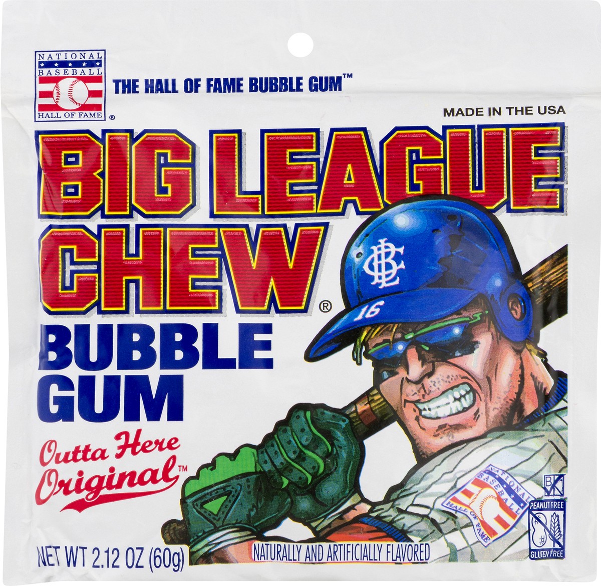 slide 1 of 8, Big League Chew Original Bubble Gum Pouch, 2.12 oz