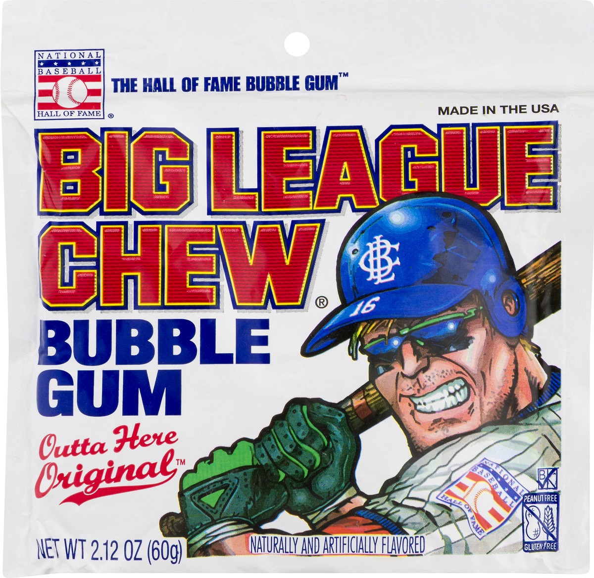 slide 5 of 8, Big League Chew Original Bubble Gum Pouch, 2.12 oz