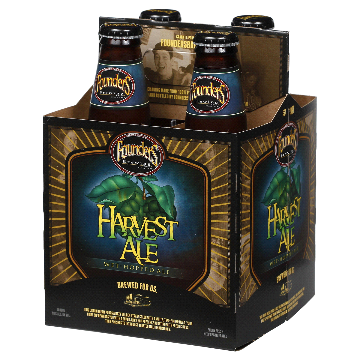 slide 3 of 5, Founders Brewing Co. Founders Harvest Ale 4 Pack Bottle, 4 ct; 12 oz