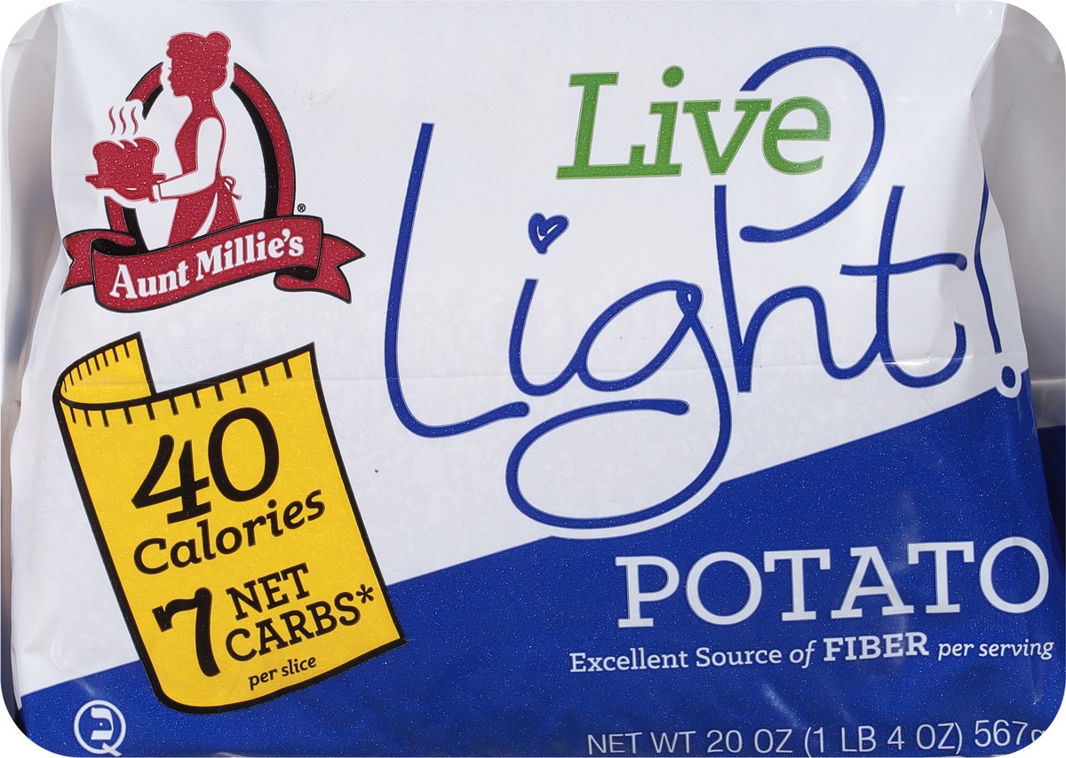 slide 2 of 9, Aunt Millie's Live Light! Potato Bread 20 oz, 20 oz