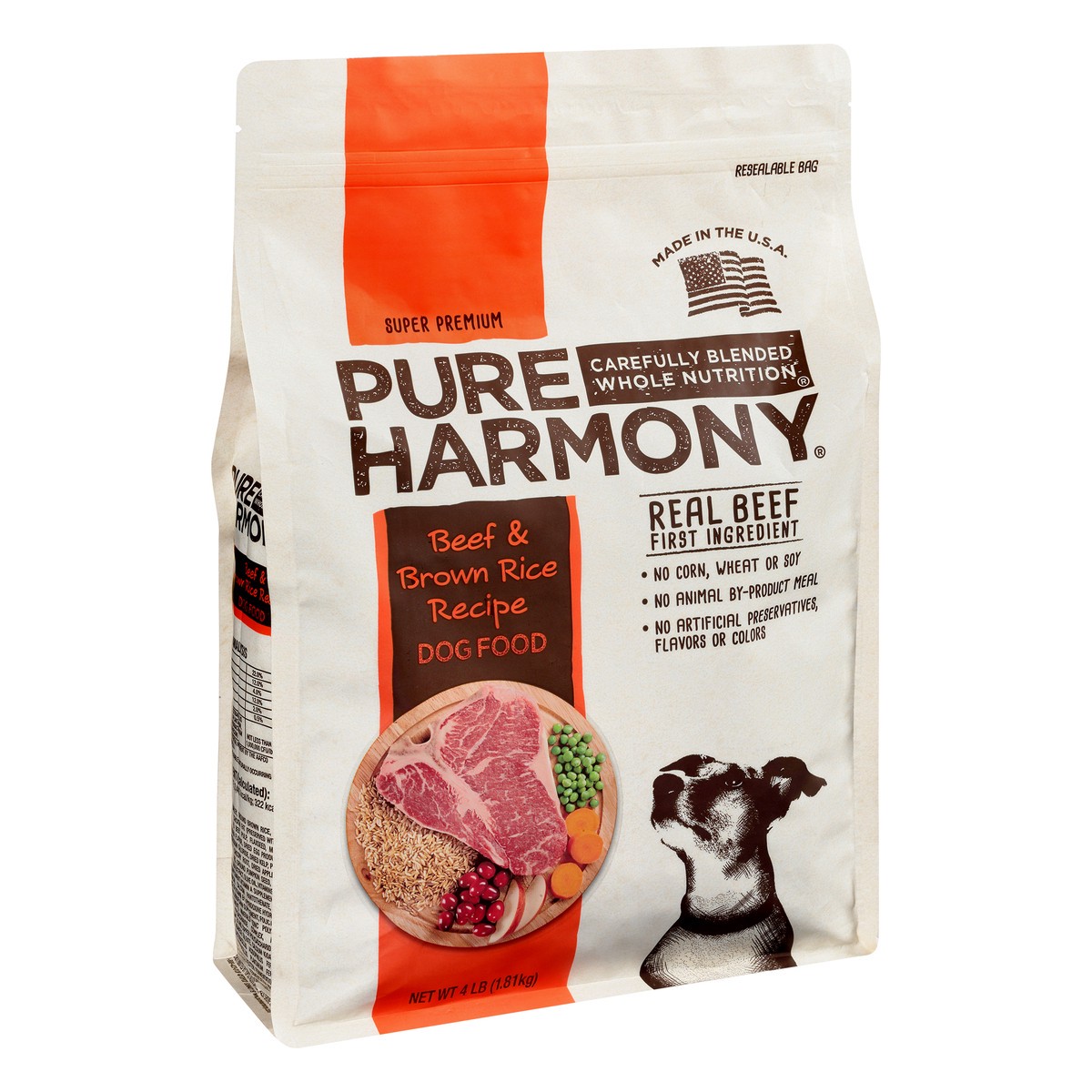 slide 3 of 9, Pure Harmony Super Premium Beef & Brown Rice Recipe Dog Food 4 lb, 4 lb