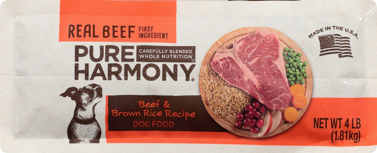 slide 5 of 9, Pure Harmony Super Premium Beef & Brown Rice Recipe Dog Food 4 lb, 4 lb