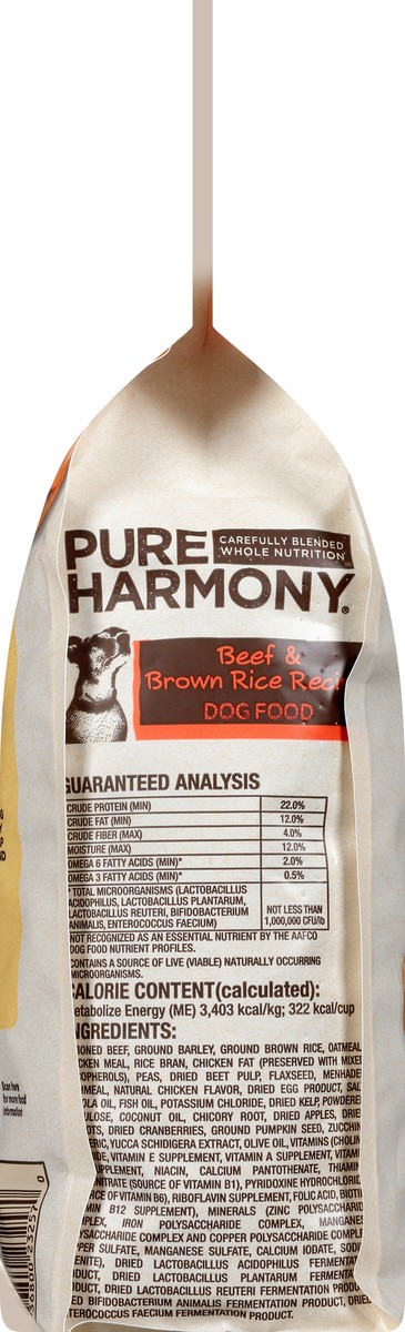 slide 8 of 9, Pure Harmony Super Premium Beef & Brown Rice Recipe Dog Food 4 lb, 4 lb