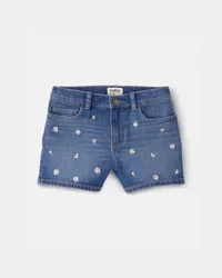 Oshkosh Girls Floral Denim Embroidered Shorts, Size 10