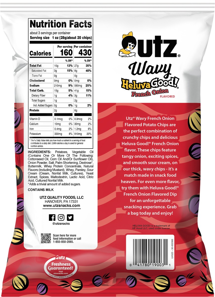 slide 5 of 7, Utz 2.75 oz Utz Heluva Good! French Onion Wavy Potato Chips, 2.75 oz