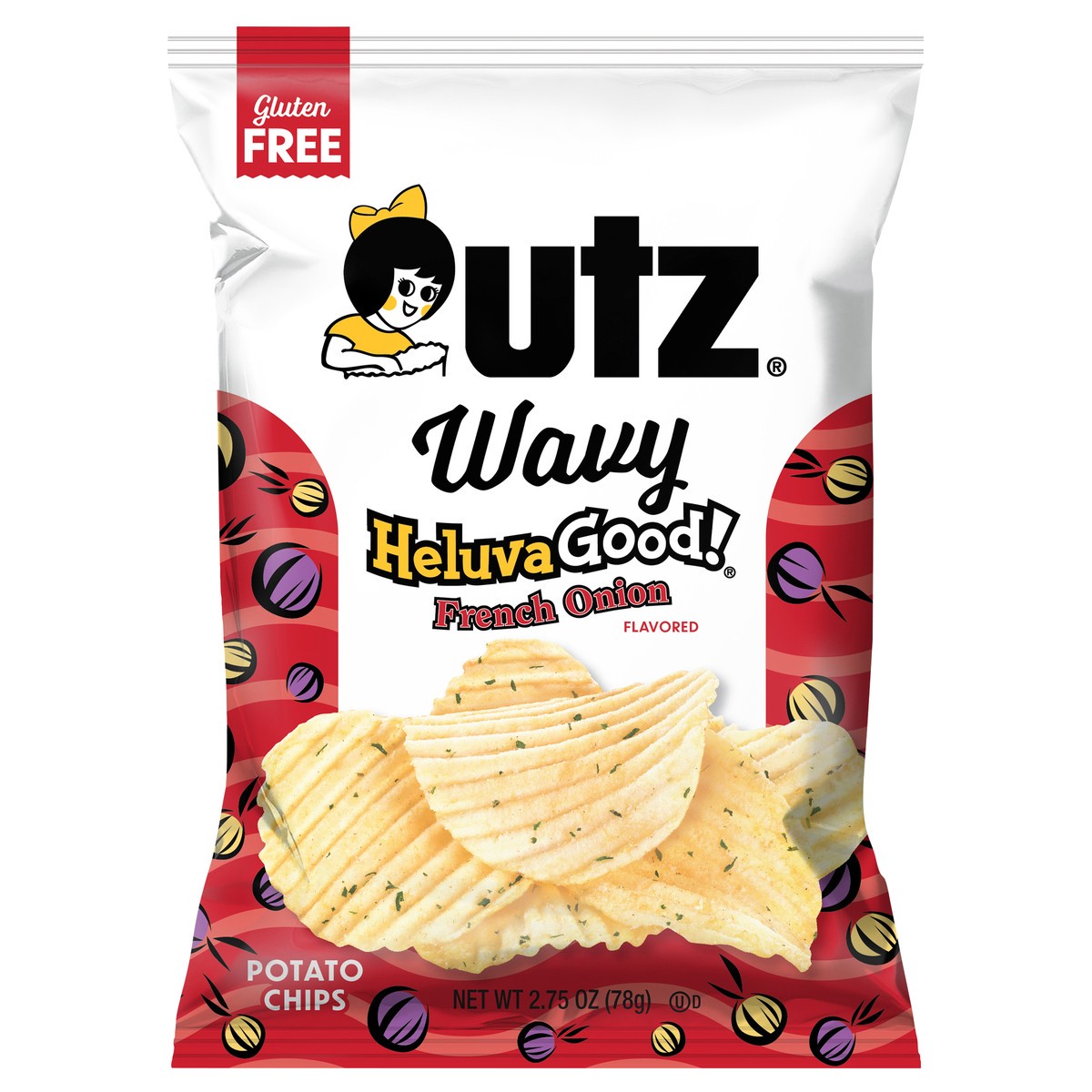 slide 1 of 7, Utz 2.75 oz Utz Heluva Good! French Onion Wavy Potato Chips, 2.75 oz