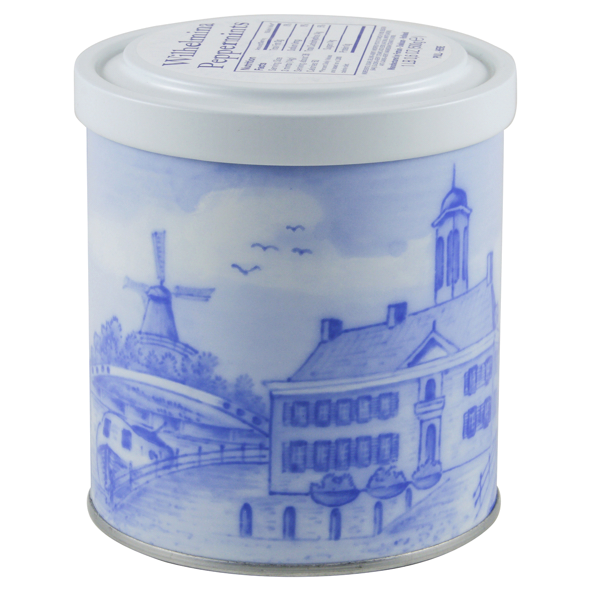 slide 2 of 5, Wilhelmina Peppermints in Blue Dutch Scene Tin, 17.6 oz