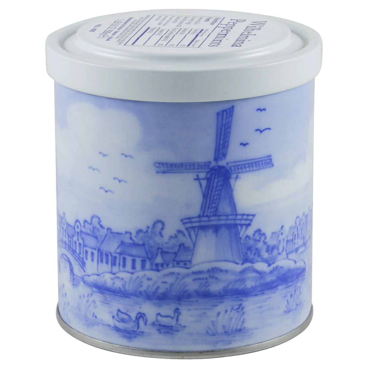 slide 3 of 5, Wilhelmina Peppermints in Blue Dutch Scene Tin, 17.6 oz