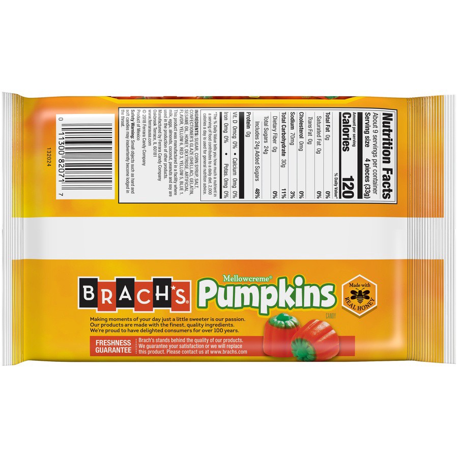 slide 2 of 2, Brach's Real Honey Mellowcreme Pumpkin Candy, 11 oz