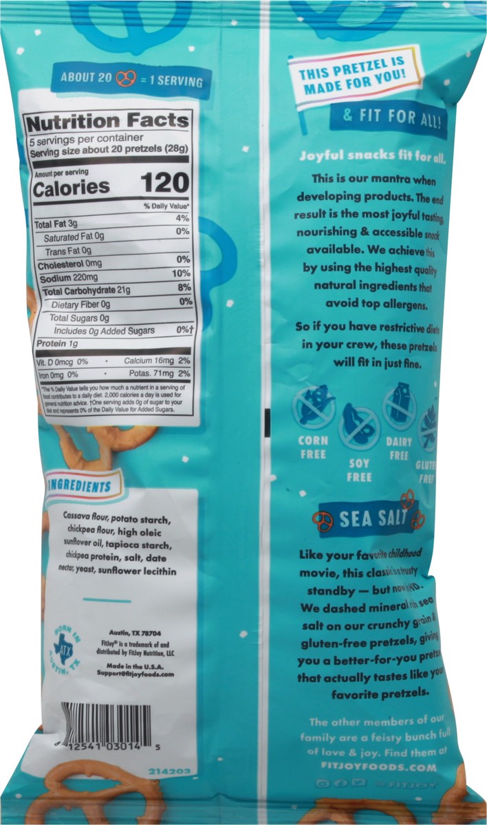 slide 5 of 9, FitJoy Fit Joy Pretzels, Grain Free, Sea Salt, 5 oz