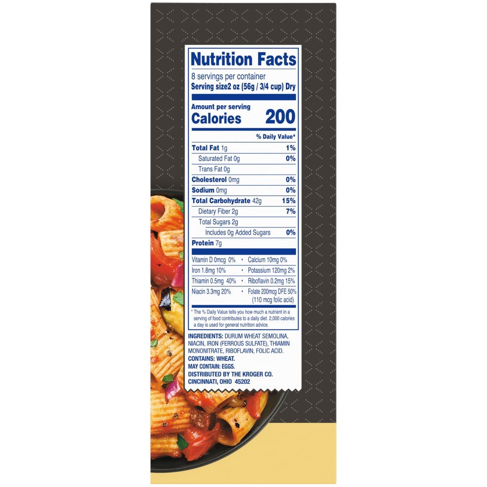 slide 6 of 6, Kroger Enriched Rigatoni Pasta, 16 oz