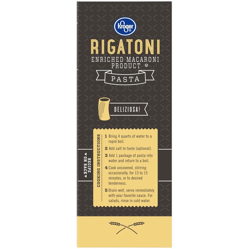 slide 5 of 6, Kroger Enriched Rigatoni Pasta, 16 oz