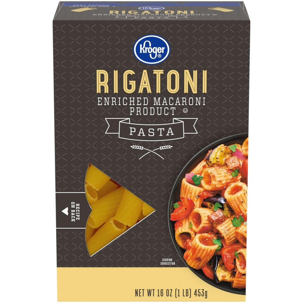 slide 1 of 1, Kroger Enriched Rigatoni Pasta, 16 oz