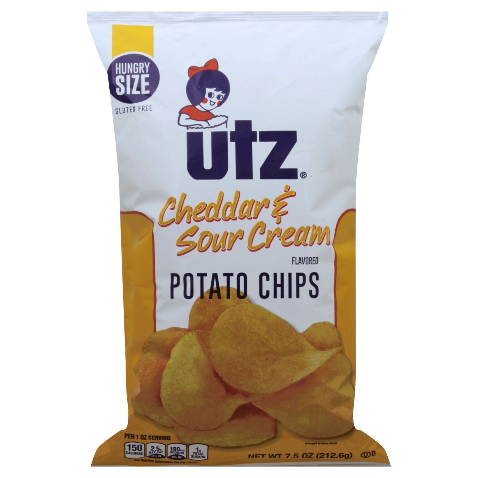 slide 1 of 5, Utz Cheddar & Sour Cream Chips, 7.5 oz