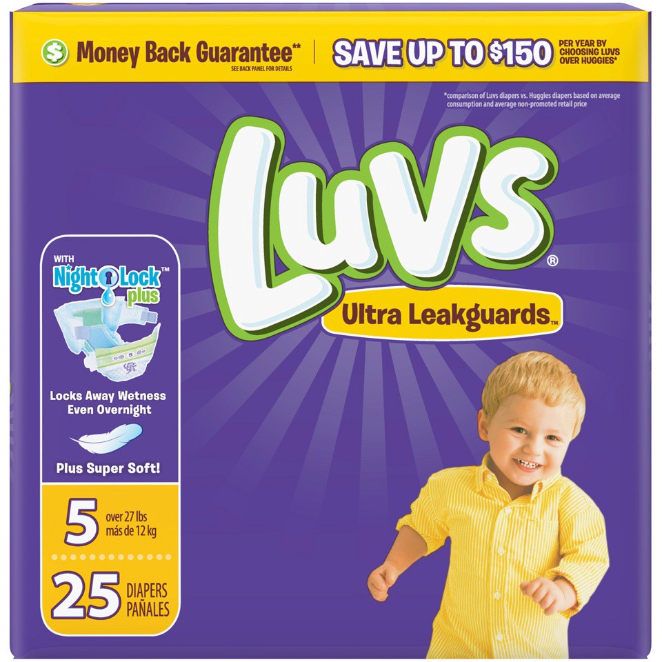 slide 2 of 2, Luvs Triple Leakguards Jumbo Pack - Size 5, 25 ct