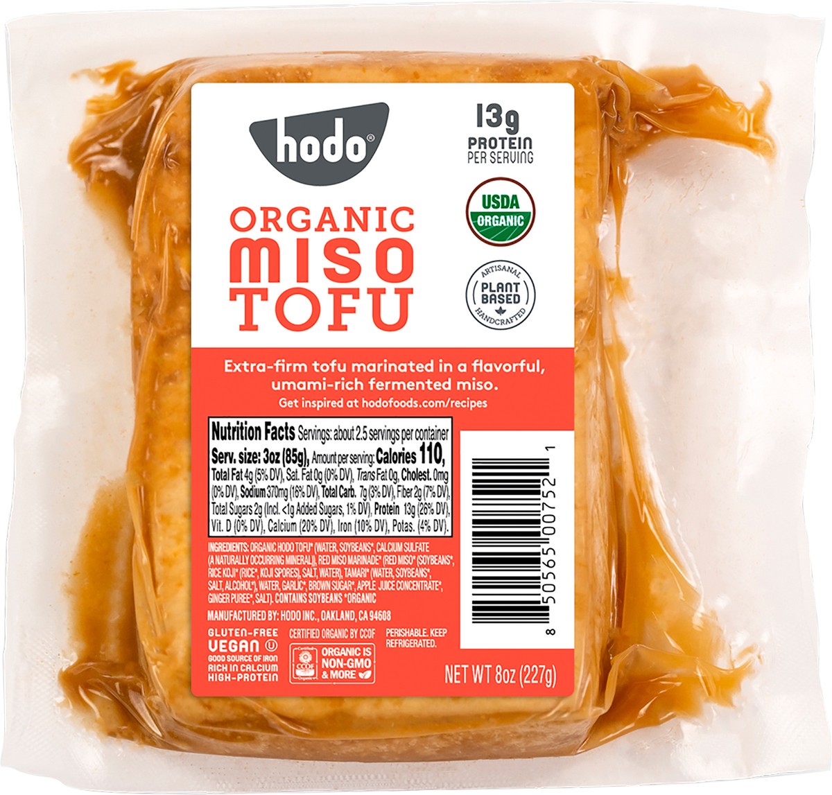 slide 3 of 3, Hodo Organic Miso Extra Firm Tofu - 8 OZ, 8 oz
