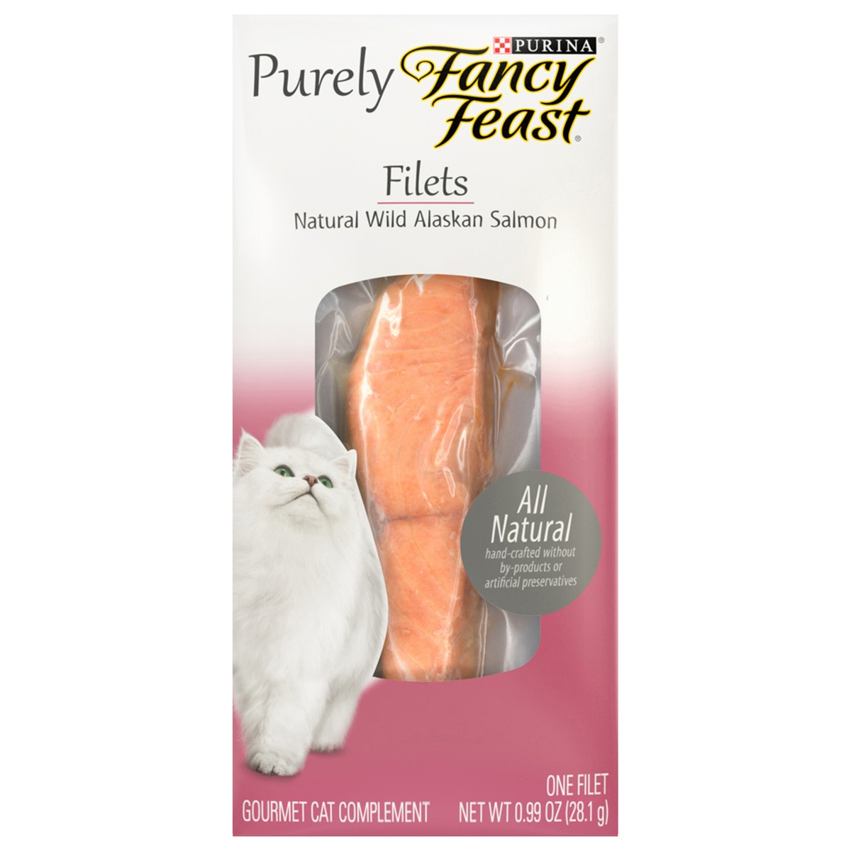 slide 1 of 1, Fancy Feast Purina Purely Fancy Feast Natural Wild Alaskan Salmon Cat Food, 0.99 oz