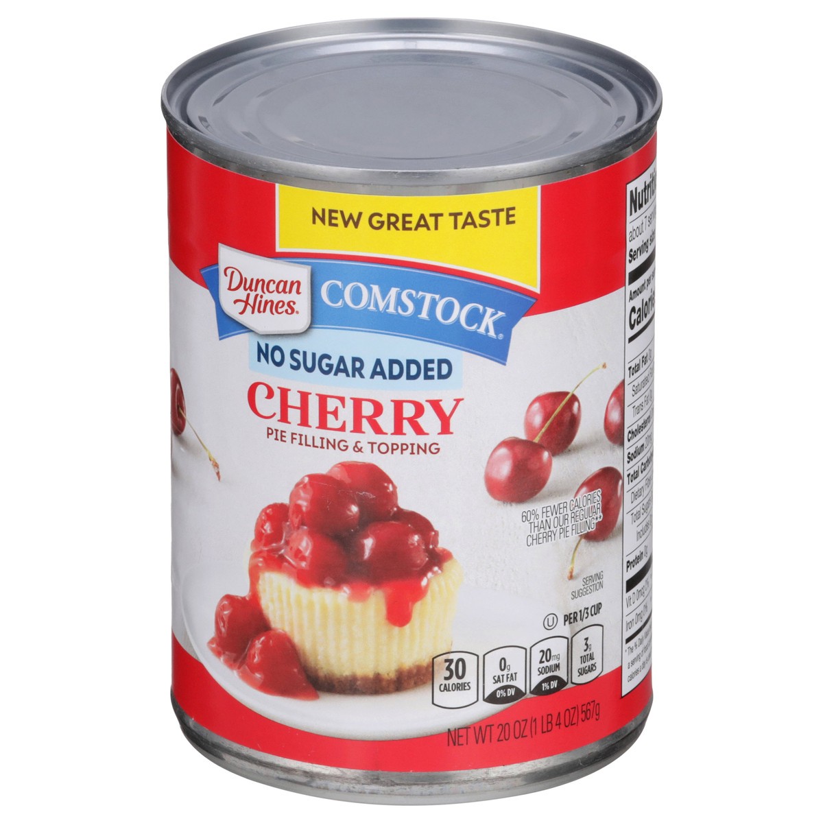slide 3 of 4, Comstock No Sugar Added Cherry Pie Filling and Topping, 20 oz., 20 oz
