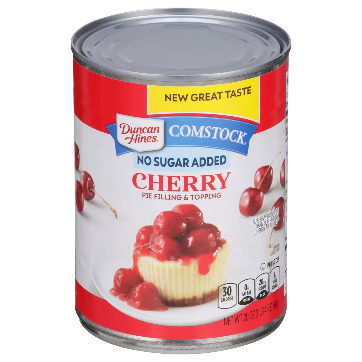 slide 1 of 4, Comstock No Sugar Added Cherry Pie Filling and Topping, 20 oz., 20 oz