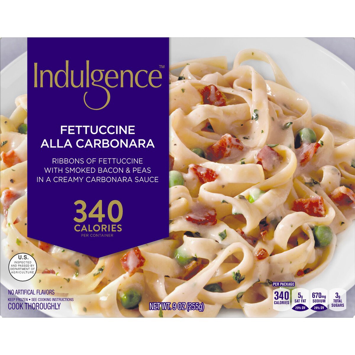 slide 8 of 8, Indulgence Fettuccine Alla Carbonara, 9 oz