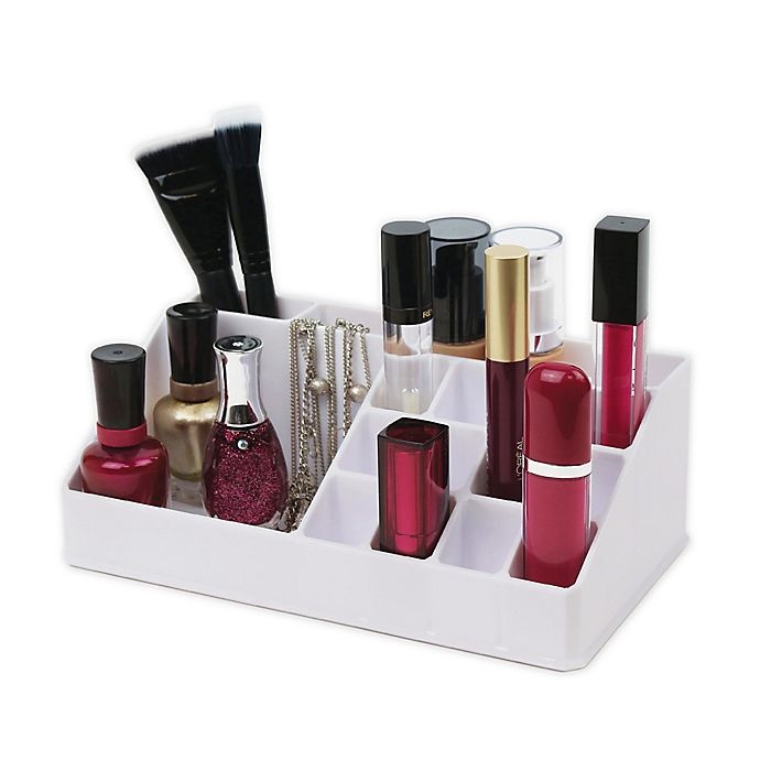 slide 1 of 1, Splash 16-Compartment Cosmetic Organizer - White, 1 ct