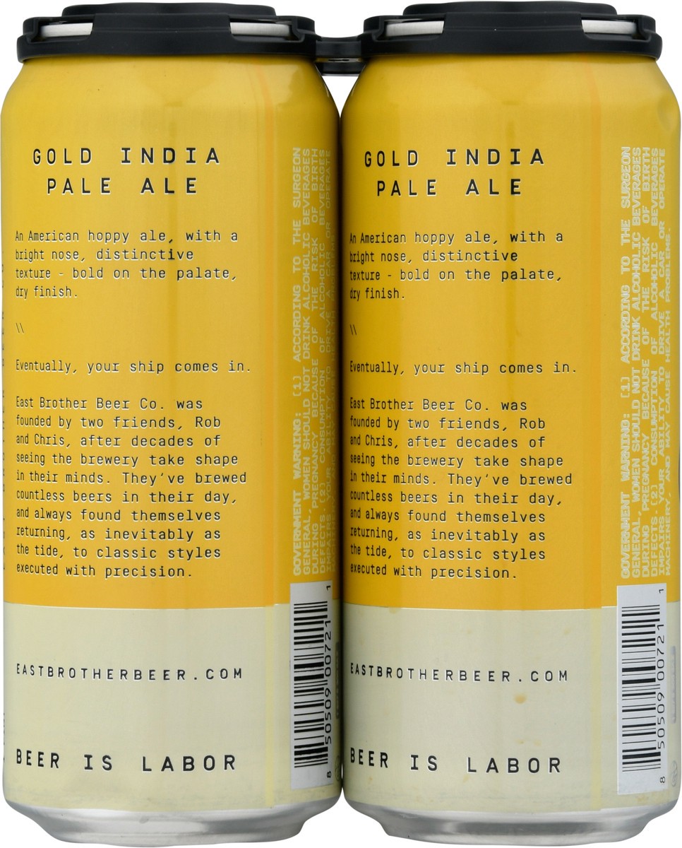 slide 5 of 12, East Brother Gold IPA Beer 4 - 1 pt Cans, 4 ct